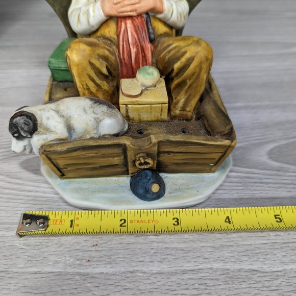 Vintage Gorham Ceramic Norman Rockwell Fishing Figure - Picture 12 of 14